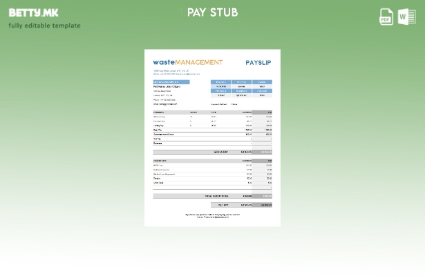 модерен стил Шаблон за изводи за заработка на компанија за управување со отпад